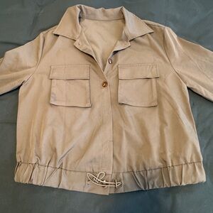 Women's Army Green Crop Jacket